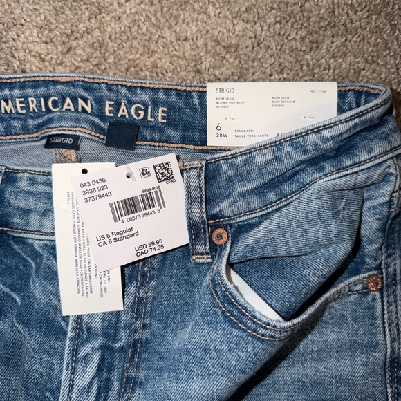 American Eagle Outfitters Blue Distressed Straight Leg Jeans - Picture 2 of 3